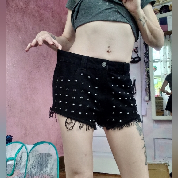 Killstar studded shorts! Like new, SMedium! - Picture 3 of 8